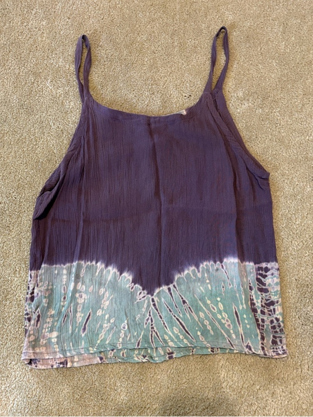 Ocean Collection Vintage 90s Women’s Purple Tie-Dye Spaghetti Strap Tank Top - Picture 4 of 4